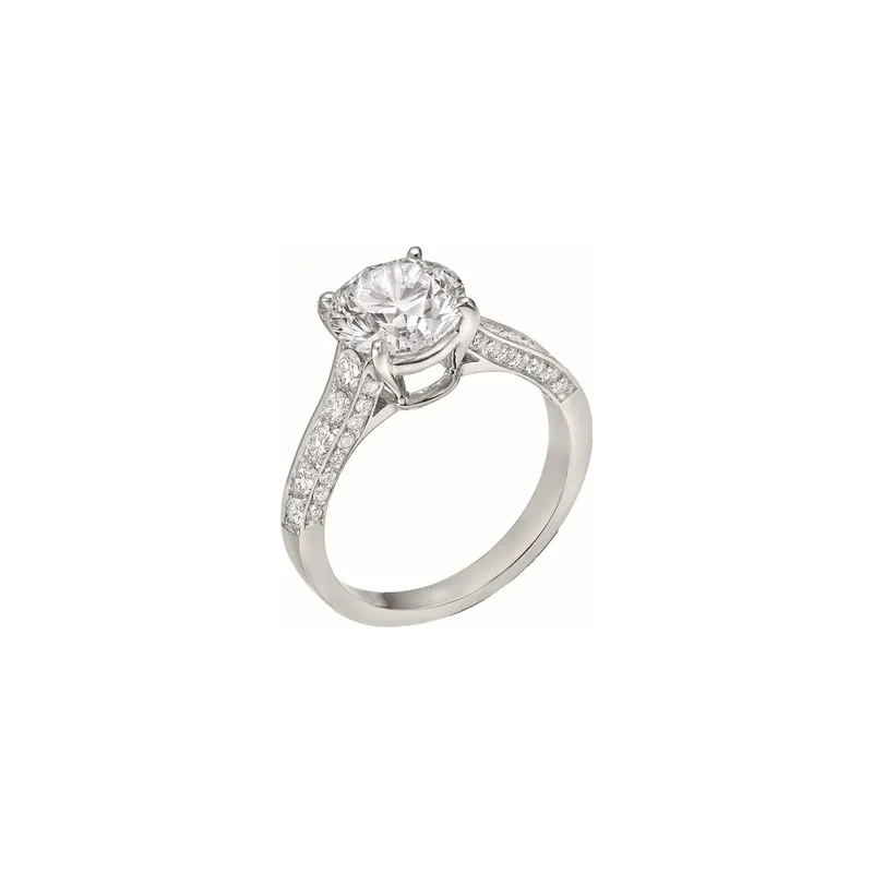 Solitaire BALI pavé diamants, Certificat HRD n°12003767006 - CREATIONS JULIAN