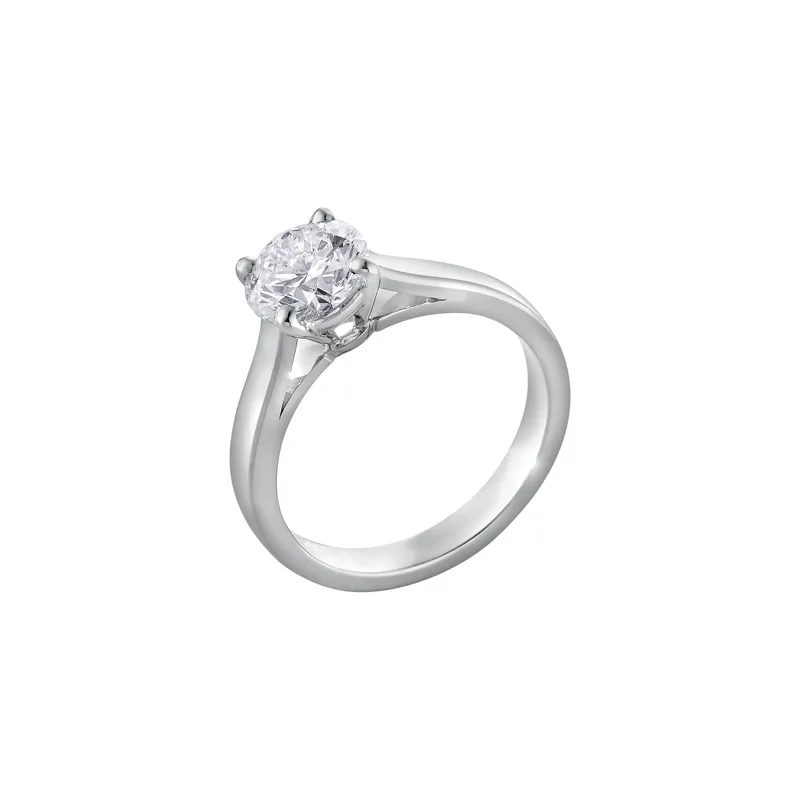 Bague Solitaire en or blanc palladié et diamant blanc - CREATIONS JULIAN