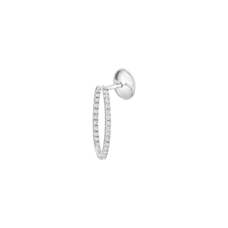 Boucles d'oreilles taille brillant en or blanc et diamants blancs - CREATIONS JULIAN