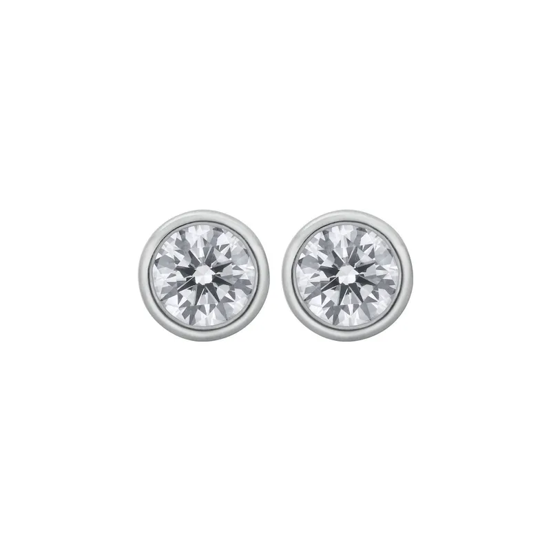 Boucles d'oreilles en or blanc et diamants blancs - CREATIONS JULIAN