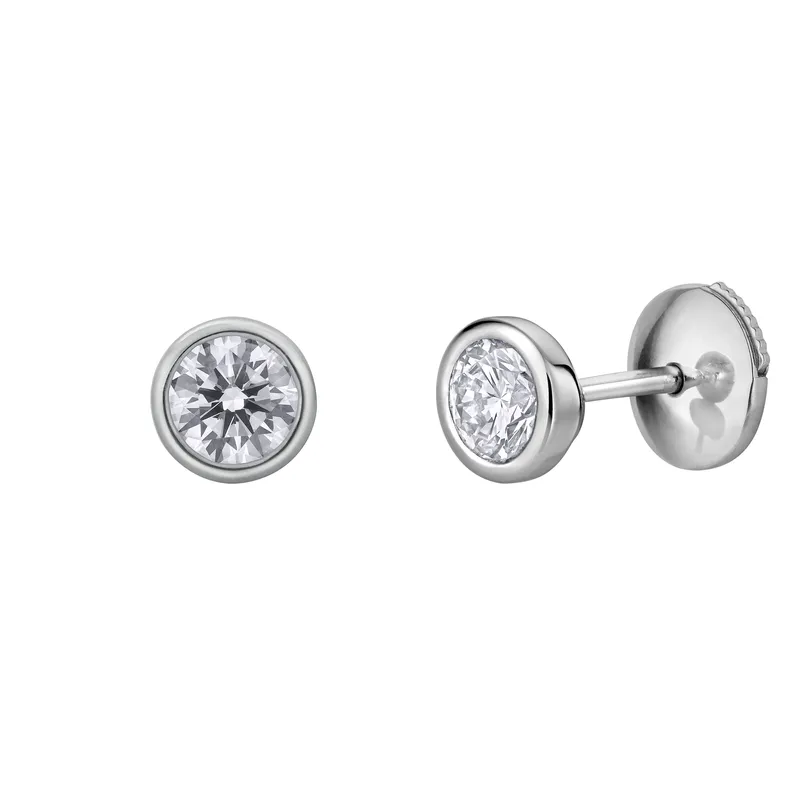 Boucles d'oreilles en or blanc et diamants blancs - CREATIONS JULIAN