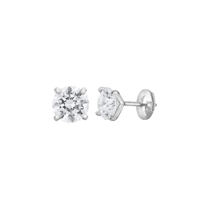 Boucles d'oreilles en or blanc et diamants blancs - CREATIONS JULIAN