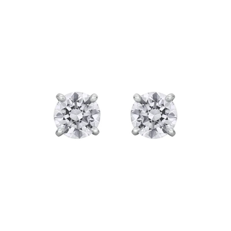 Boucles d'oreilles en or blanc, diamant blanc et diamant blanc - Certificat GIA - CREATIONS JULIAN