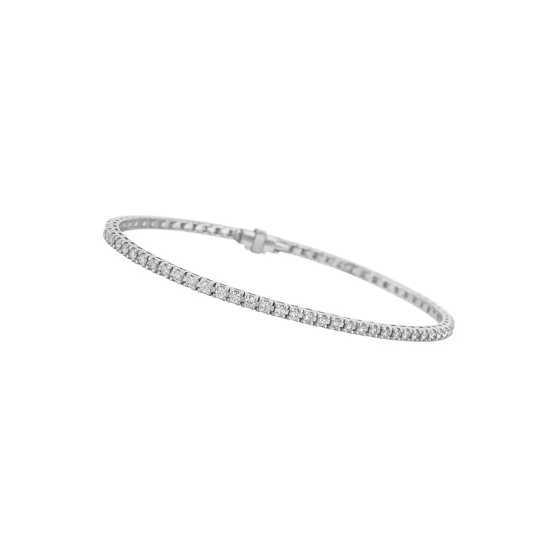 Bracelet en or blanc et diamants blancs, taille 17 - CREATIONS JULIAN