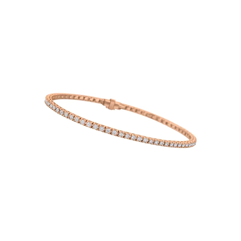 Bracelet en or rose et diamants blancs, taille 17 - CREATIONS JULIAN