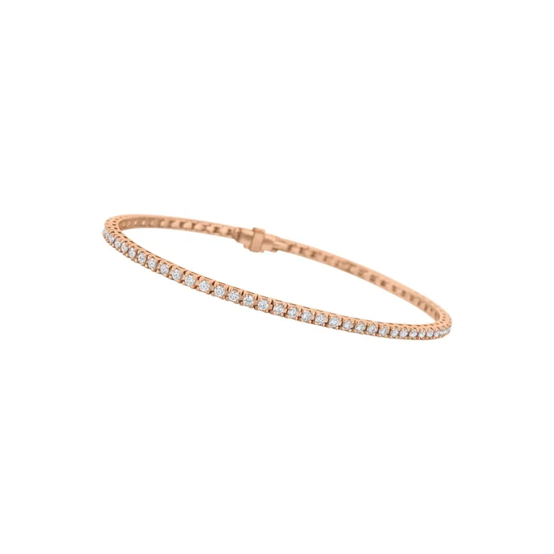 Bracelet en or rose et diamants blancs, taille 17 - CREATIONS JULIAN