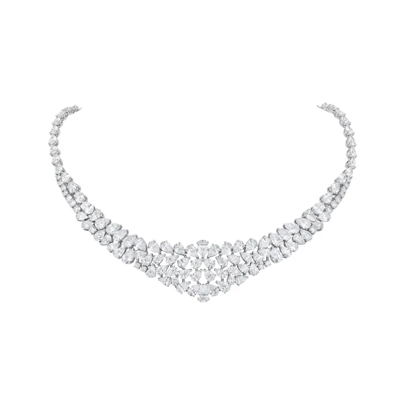 Collier en or blanc, diamants blancs et diamants blancs - CREATIONS JULIAN