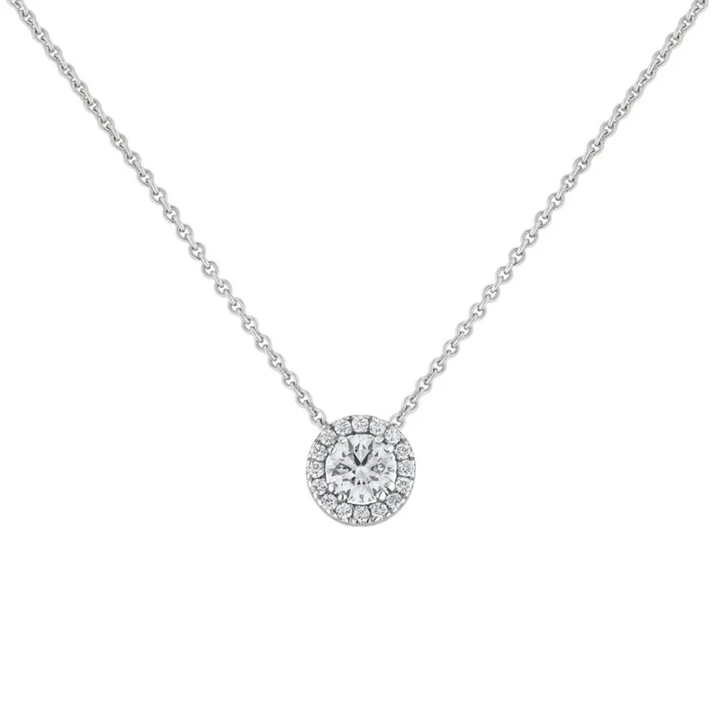 Pendentif en or blanc, diamant blanc et diamants blancs - CREATIONS JULIAN