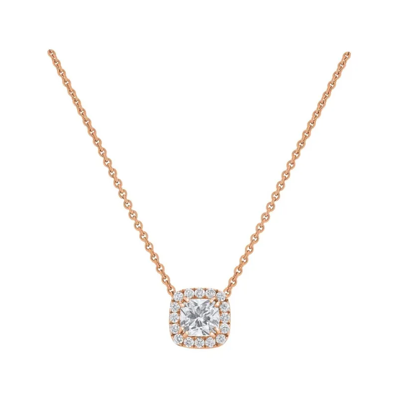 Pendentif en or rose, diamant blanc et diamants blancs - CREATIONS JULIAN