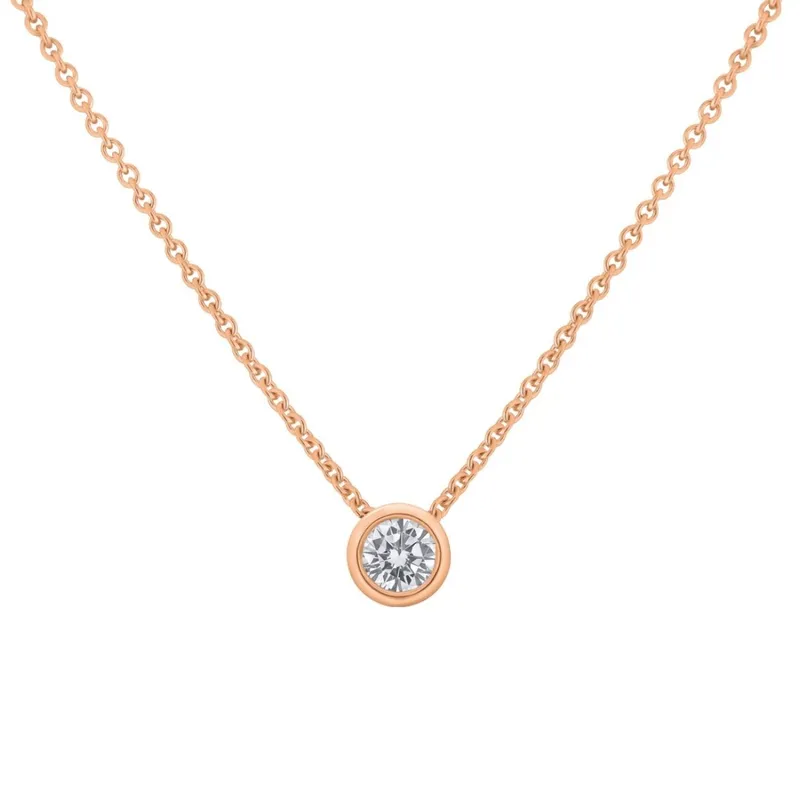 Pendentif en or rose et diamant blanc - CREATIONS JULIAN