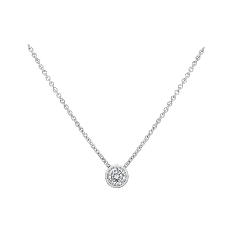 Pendentif en or blanc et diamant blanc - Certificat GIA - CREATIONS JULIAN