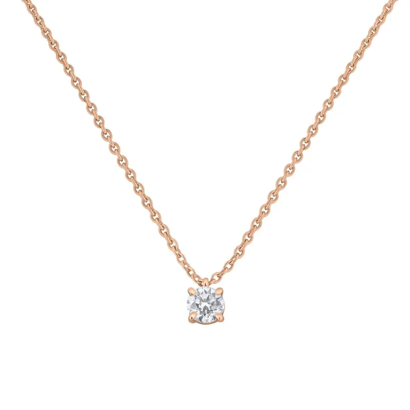 Pendentif en or rose et diamant blanc - Certificat GIA - CREATIONS JULIAN