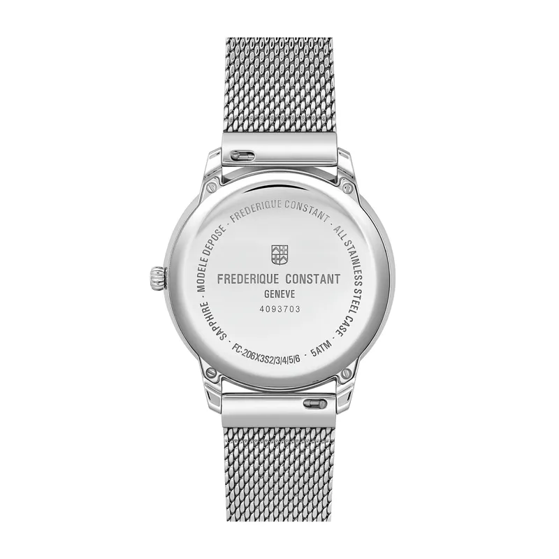 Montre CLASSICS Moneta Moonphase, Bracelet milanais, Cadran bleu soleillé - FREDERIQUE CONSTANT