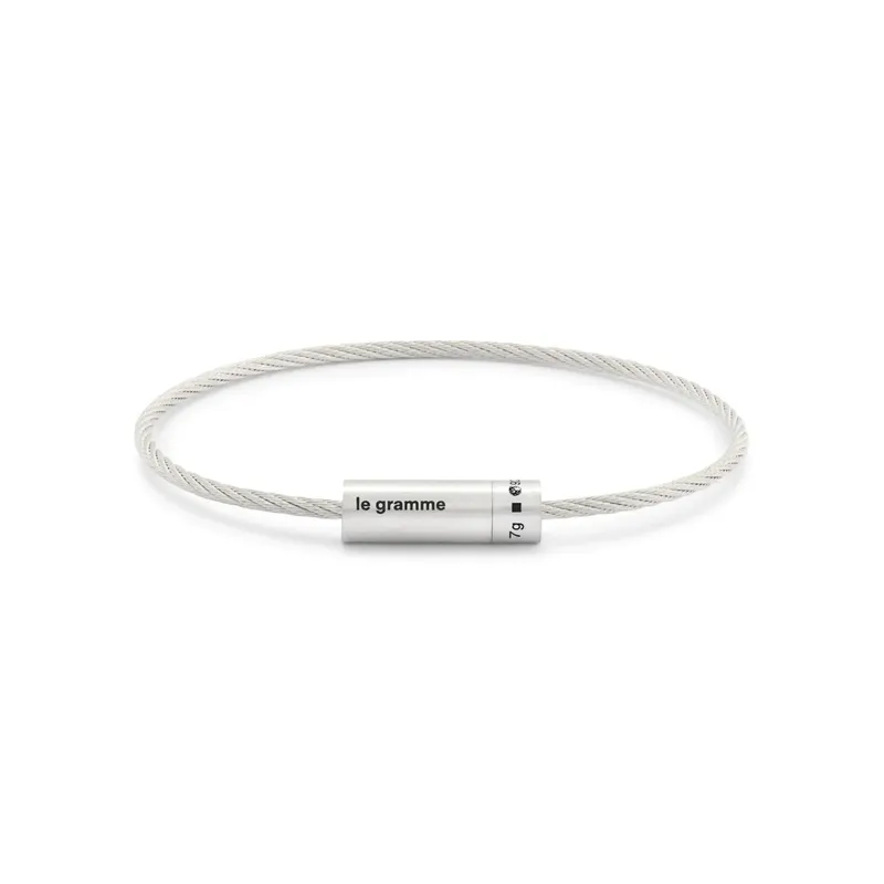 Bracelet le gramme Câble en argent brossé, 7 grammes - LE GRAMME