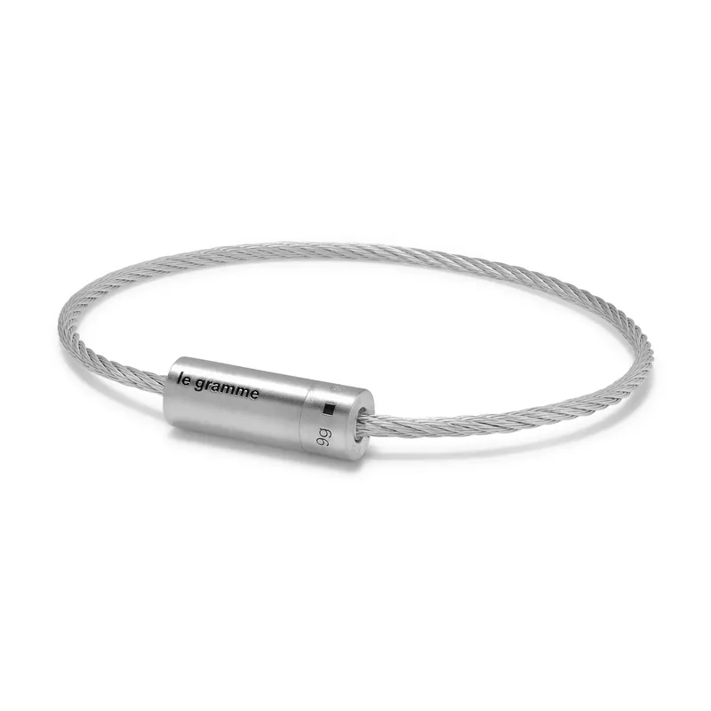 Bracelet le gramme Câble en argent brossé 9g - LE GRAMME