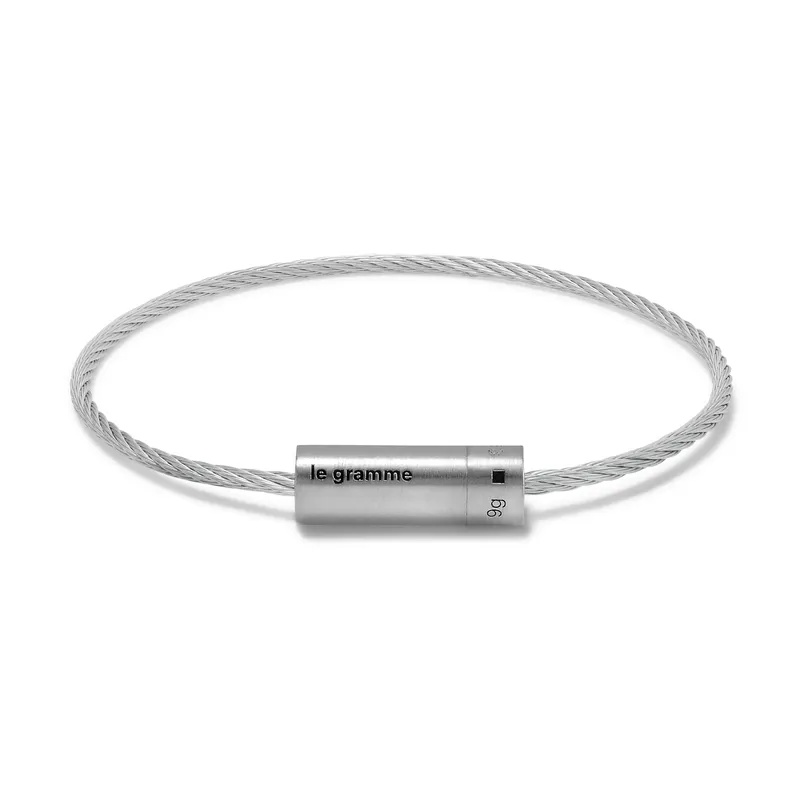Bracelet le gramme Câble en argent brossé 9g - LE GRAMME