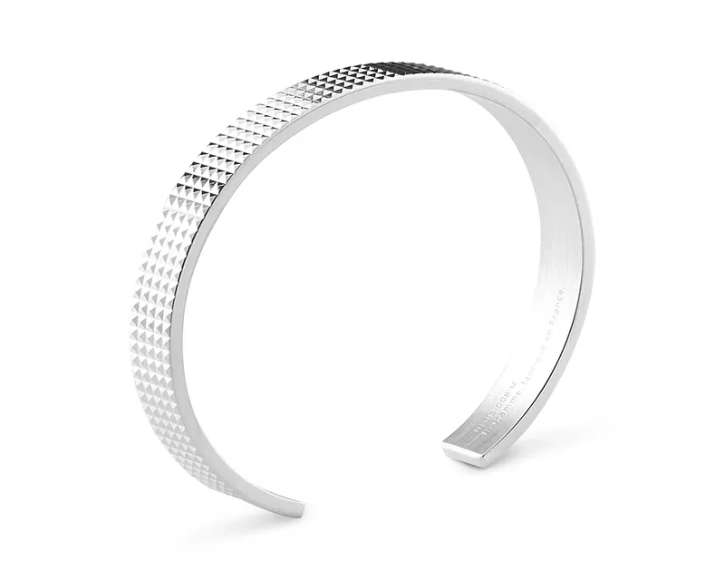 Bracelet 23g Argent 925 Poli Guilloch Pyramide Ruban - LE GRAMME