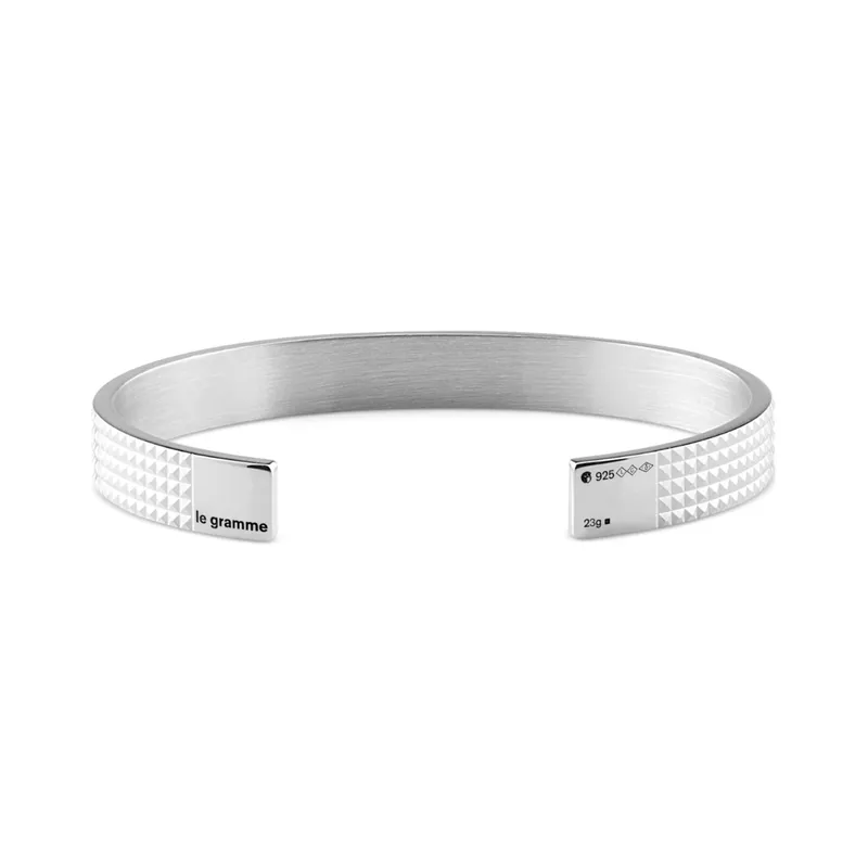 Bracelet 23g Argent 925 Poli Guilloch Pyramide Ruban - LE GRAMME