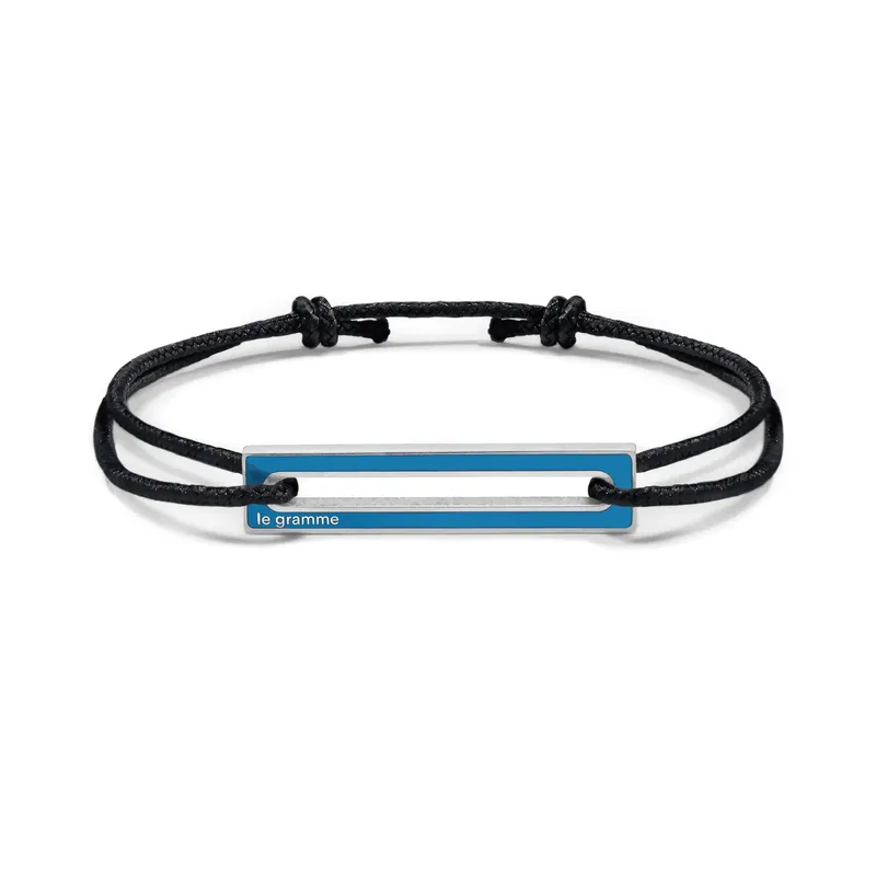 Bracelet cordon Le Gramme laqué bleu le 1,7g - LE GRAMME