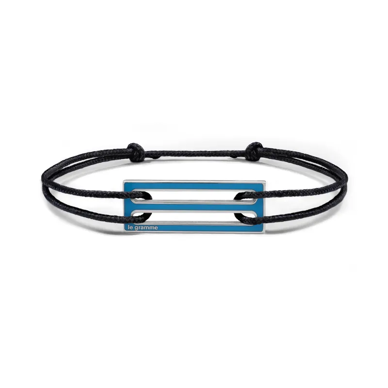 Bracelet cordon Le Gramme laqué bleu le 2,5g - LE GRAMME