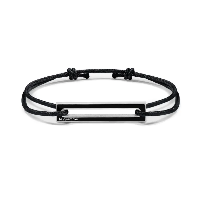 Bracelet cordon Le Gramme laqué noir le 1,7g - LE GRAMME