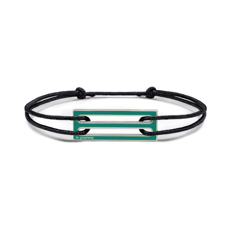 Bracelet cordon Le Gramme laqué vert le 2,5g - LE GRAMME