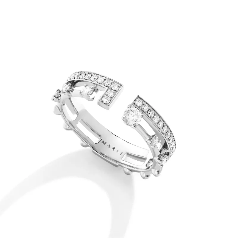 Bague Index Marli New York Avenues en Or blanc avec Diamant - MARLI NEW YORK