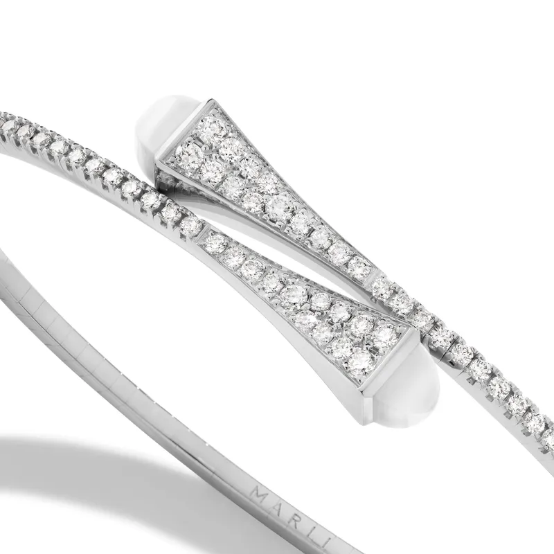 Bracelet Marli New York Cleo en Or blanc avec Agate blanche - MARLI NEW YORK