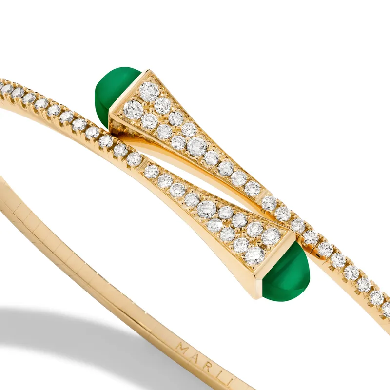 Bracelet Marli New York Cleo en Or jaune avec Agate Verte - MARLI NEW YORK