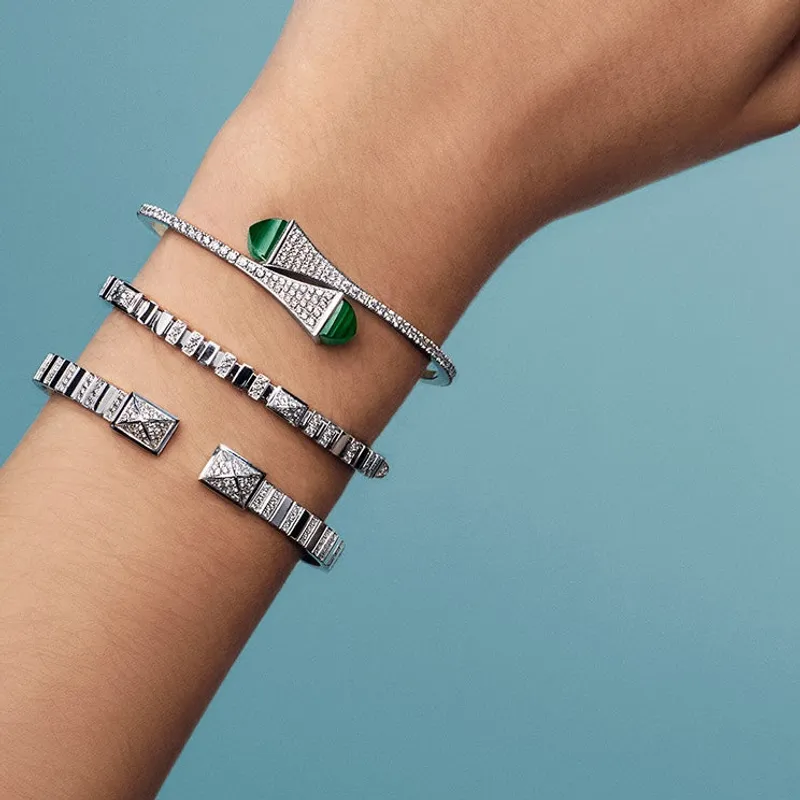 Bracelet Marli New York Cleo en Or jaune avec Agate Verte - MARLI NEW YORK