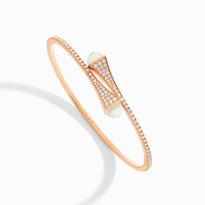 Bracelet Marli New York Cleo en Or rose avec Pierre de Lune Blanche - MARLI NEW YORK