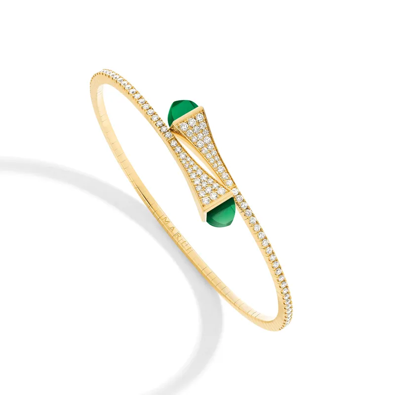 Bracelet Marli New York Cleo Midi en Or jaune avec Agate Verte - MARLI NEW YORK