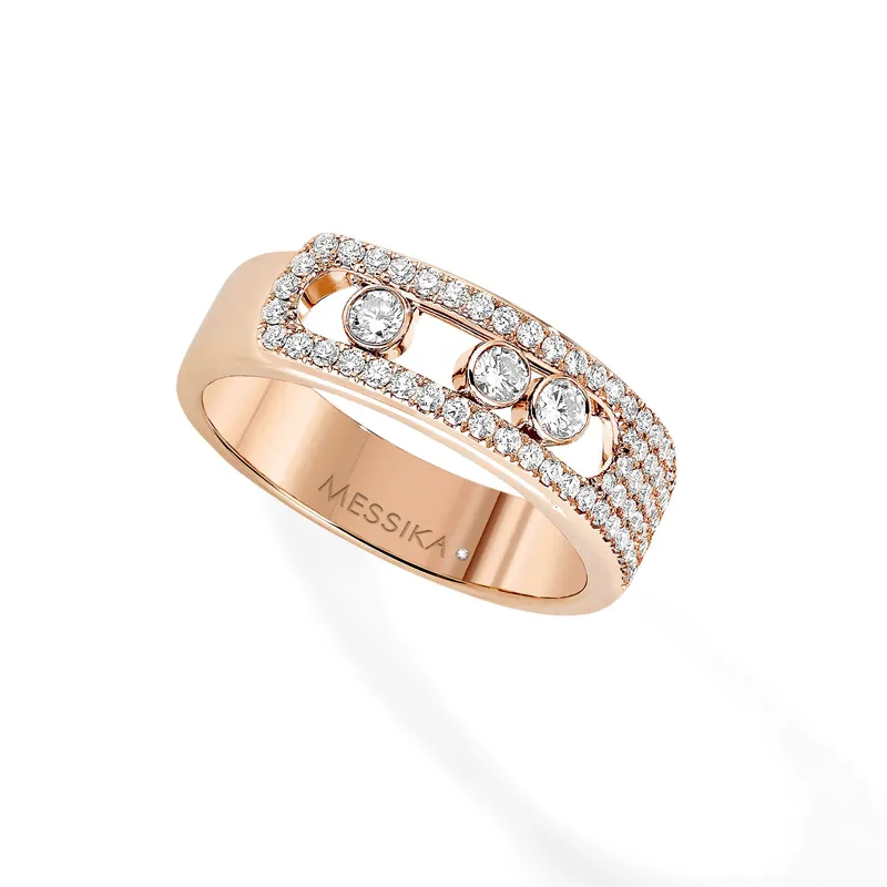 Bague Diamant Pavée en Or Rose Move Noa - MESSIKA