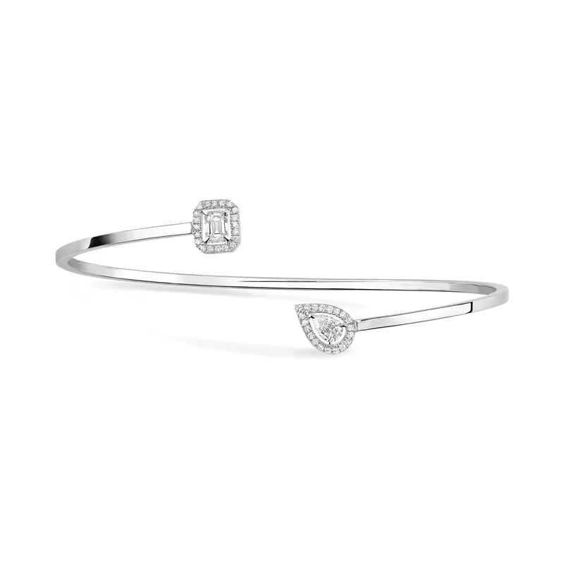 Bracelet Messika Jonc Diamant en Or Blanc My Twin Toi &amp; Moi S - MESSIKA