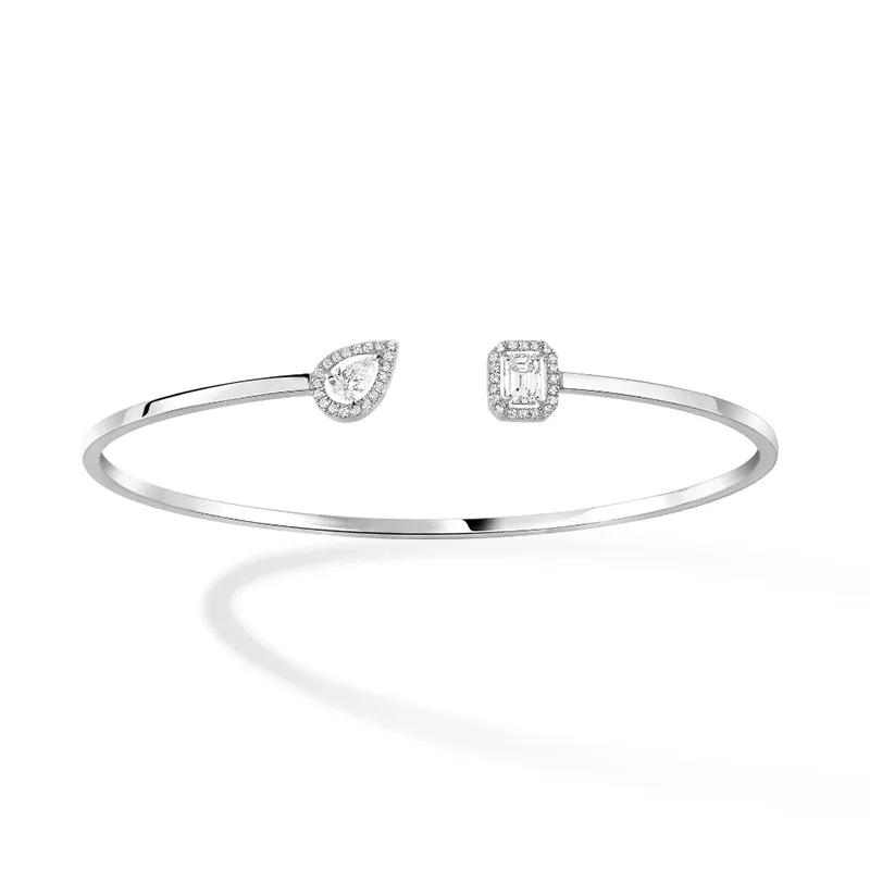 Bracelet Messika Jonc Diamant en Or Blanc My Twin Toi &amp; Moi S - MESSIKA