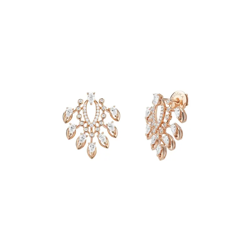 Boucles d'oreilles Messika Desert Bloom en or rose et diamants - MESSIKA