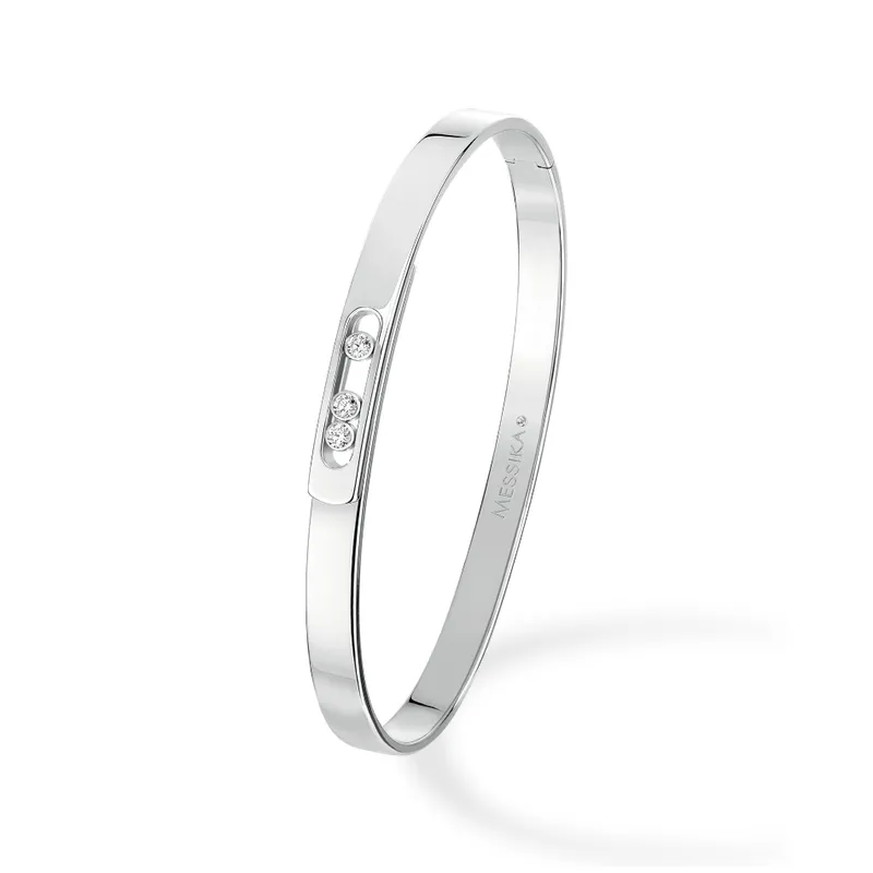 Bangle Bracelet Diamant en Or Blanc Move Noa PM - MESSIKA