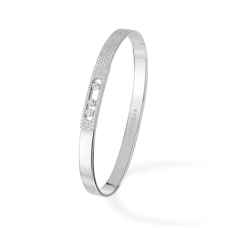 Bracelet Bangle Messika en Or Blanc Move Noa Pavé PM - MESSIKA