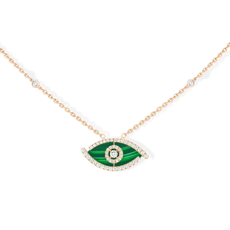 Collier Lucky Eye Or Rose Diamants et Machite - MESSIKA