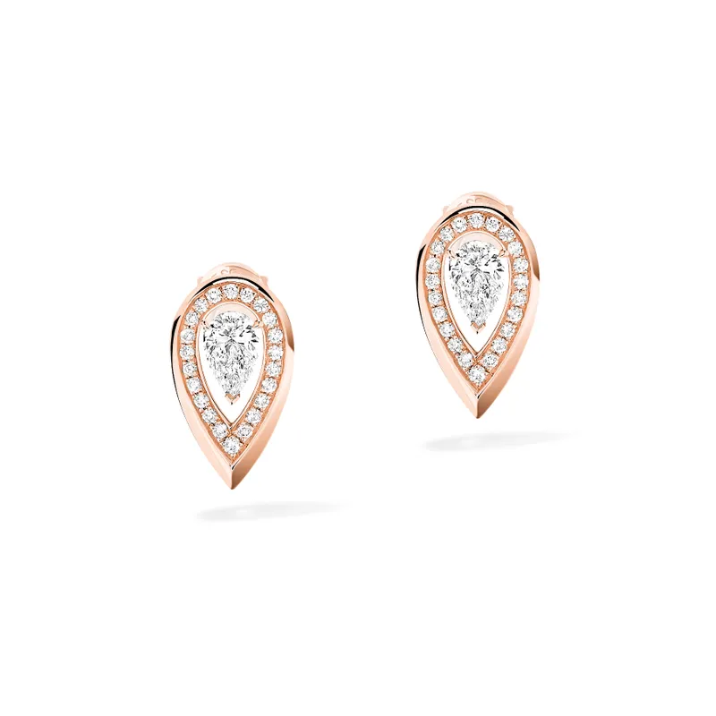 Clips d'oreilles Messika Fiery 0.10ct x2 en or rose et diamants - MESSIKA