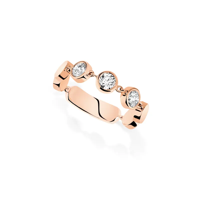 Bague Messika D-Vibes Moyen Modèle, Or Rose, Diamant - MESSIKA