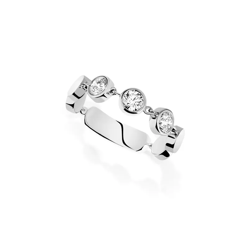 Bague Messika D-Vibes Moyen Modèle, Or Blanc, Diamant - MESSIKA