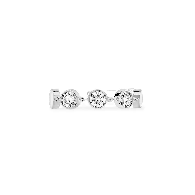 Bague Messika D-Vibes Moyen Modèle, Or Blanc, Diamant - MESSIKA