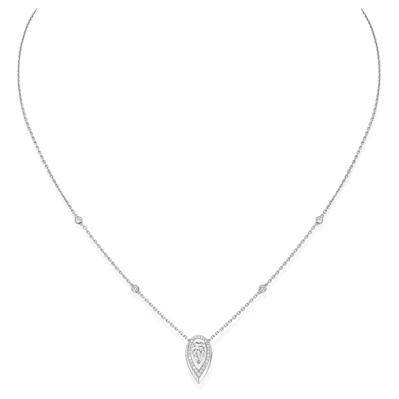 Collier Messika Fiery 0,25ct, Or blanc, diamants - MESSIKA