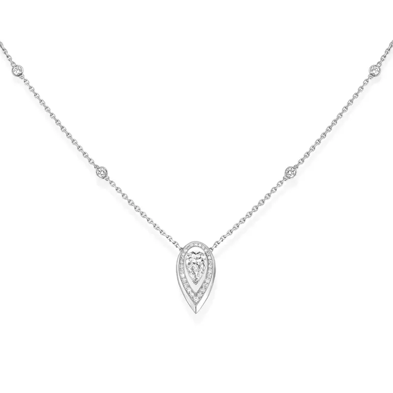 Collier Messika Fiery 0,25ct, Or blanc, diamants - MESSIKA