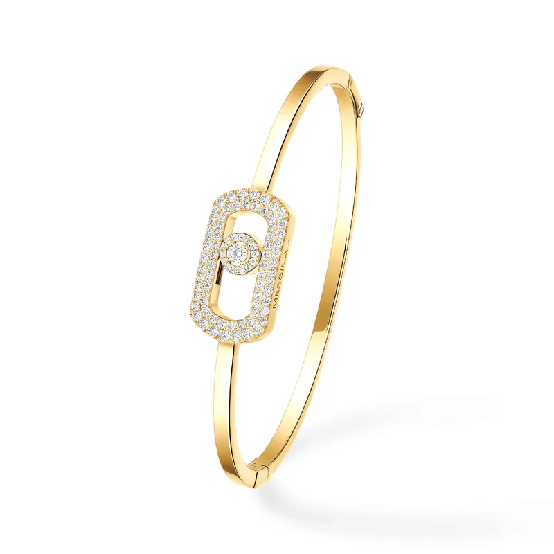 Bracelet Jonc Messika So Move en Or Jaune avec Pavé Diamant M - MESSIKA