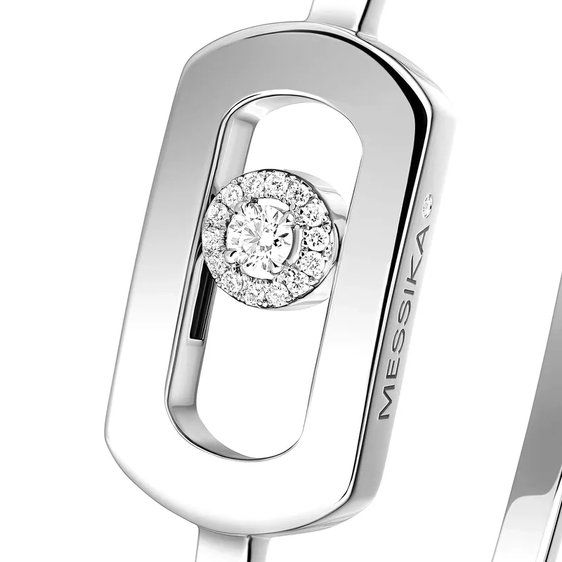 Bracelet Jonc Messika So Move en Or Blanc avec Diamant M - MESSIKA