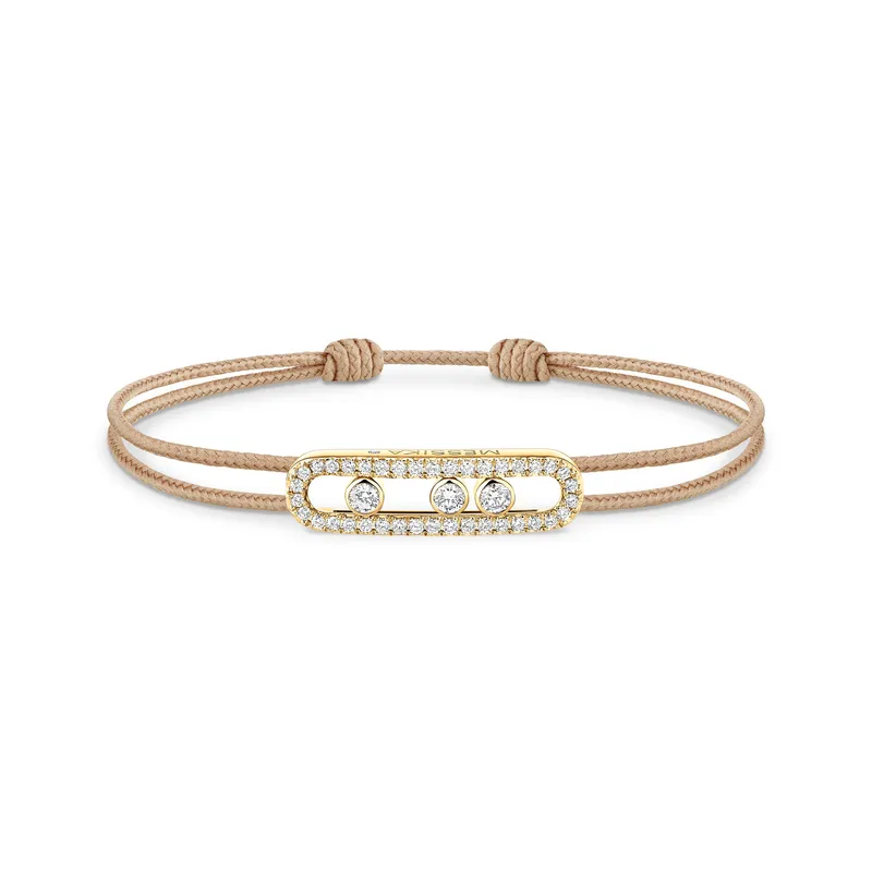 Bracelet Cordon Messika Care(s) Pavé Diamant Beige en Or Jaune - MESSIKA