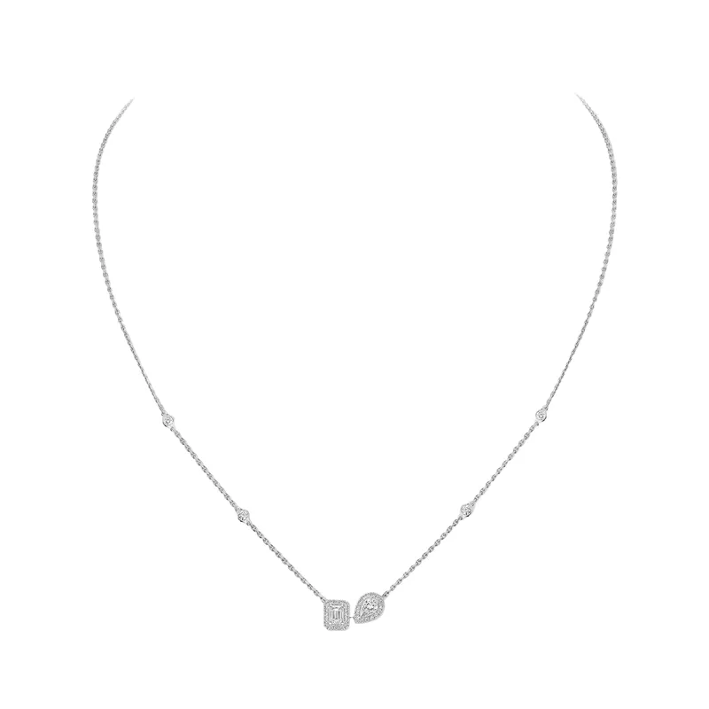 Collier Messika My Twin Toi & Moi, or blanc, diamants - MESSIKA