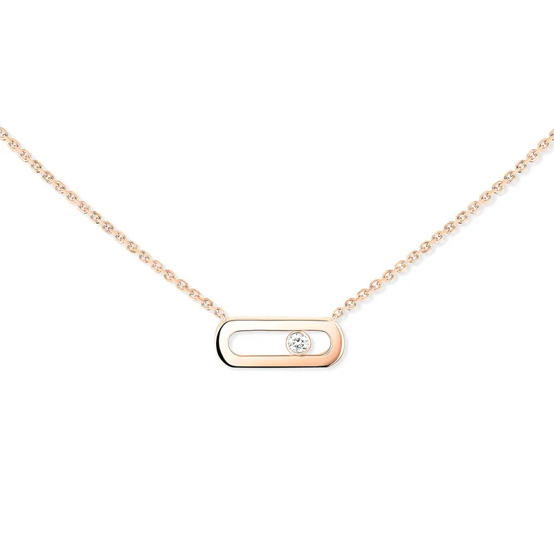 Collier Messika Move Uno, or rose, diamant - MESSIKA